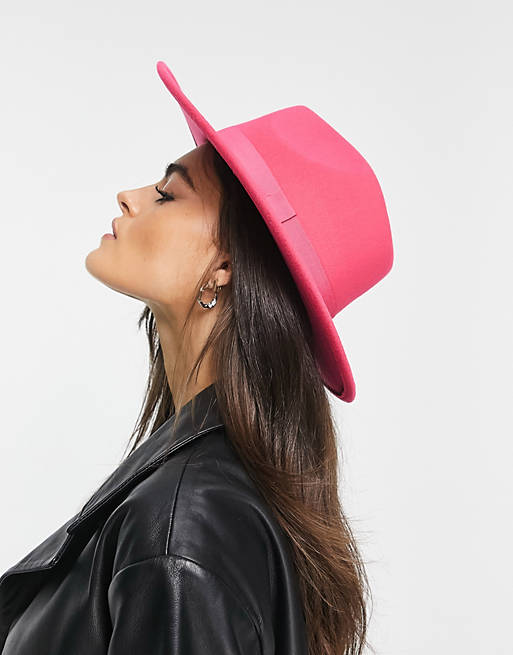 ASOS DESIGN - Cappello fedora rosa acceso con regolatore della taglia