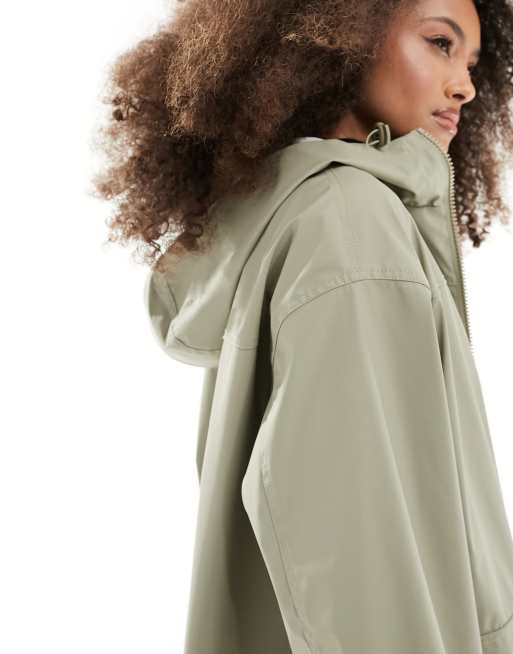 ASOS DESIGN - Cappotto da pioggia gommato color salvia, 4 di 4
