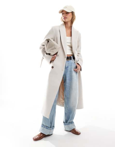 ASOS DESIGN - Cappotto dad fit color crema con spalle pronunciate - view 1