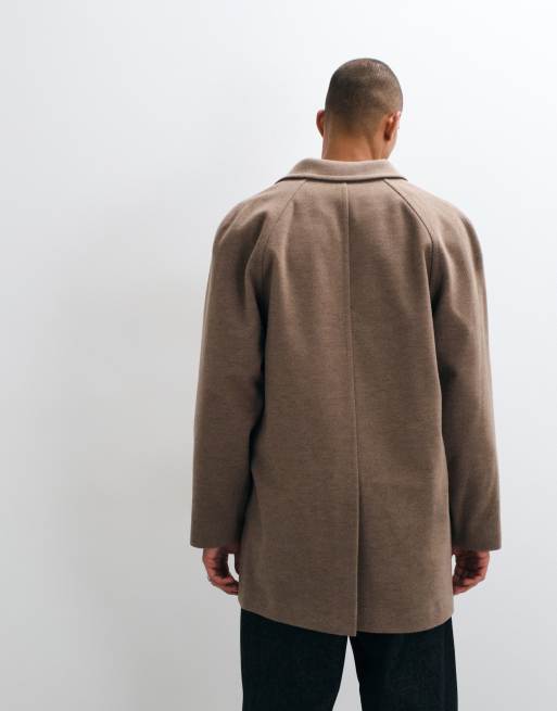 ASOS DESIGN - Cappotto effetto lana marrone, 4 di 5