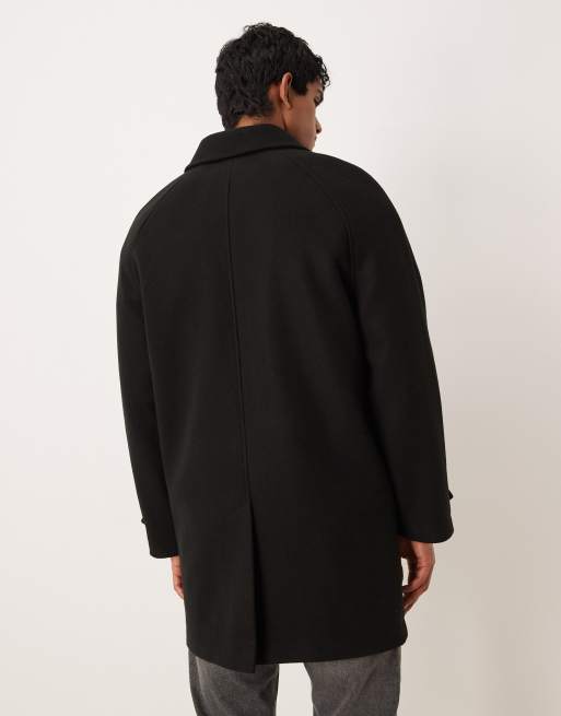 ASOS DESIGN - Cappotto effetto lana nero, 3 di 5