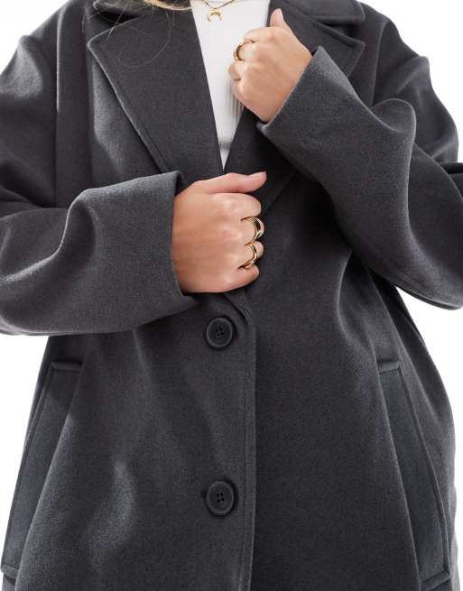 ASOS DESIGN - Cappotto formale color antracite, 3 di 4