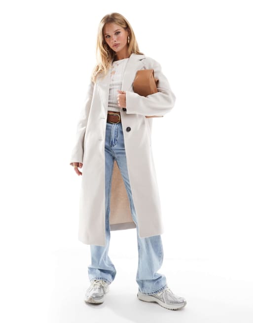 ASOS DESIGN - Cappotto formale color crema