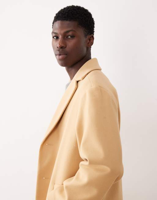 ASOS DESIGN Cappotto lungo effetto lana color cammello ASOS