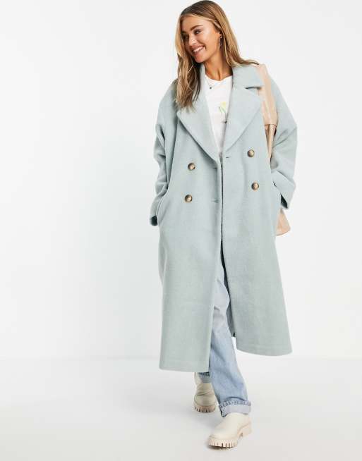 ASOS DESIGN - Cappotto oversize elegante in tessuto bouclé color menta