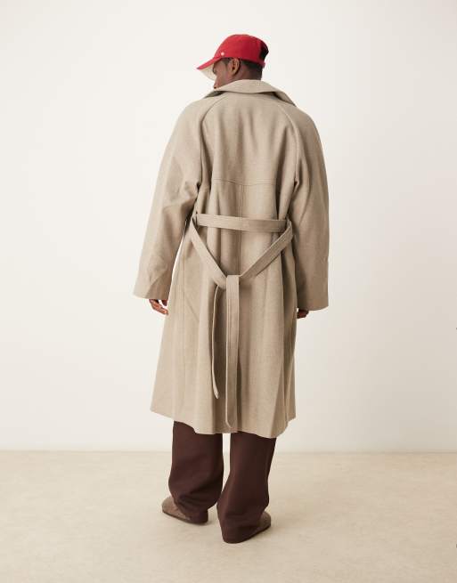 ASOS DESIGN - Cappotto super oversize effetto lana color fungo, 2 di 4