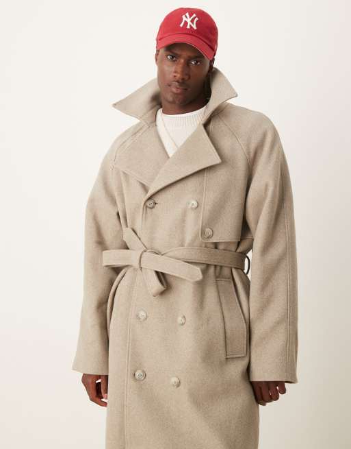 ASOS DESIGN - Cappotto super oversize effetto lana color fungo, 3 di 4