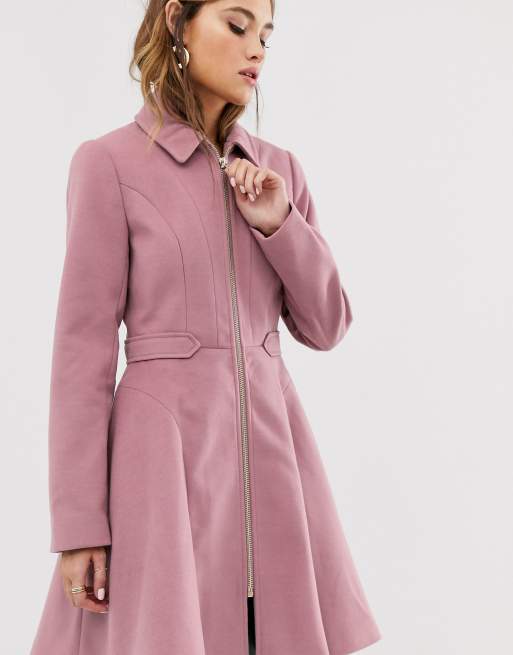 ASOS - Cappotto slim con alamari a contrasto