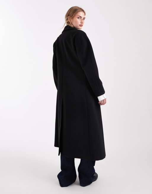 ASOS DESIGN - Cappotto taglio lungo elegante e sagomato nero, 3 di 4