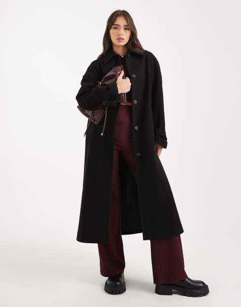 ASOS DESIGN - Cappotto taglio lungo nero - view 1