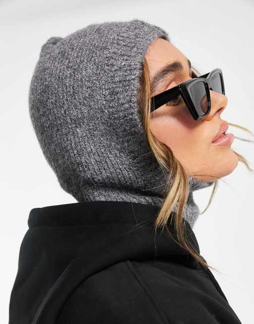 ASOS DESIGN - Cappuccio grigio con dettaglio a coste 