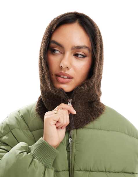 ASOS DESIGN - Cappuccio in misto lana color cioccolato con zip - view 1