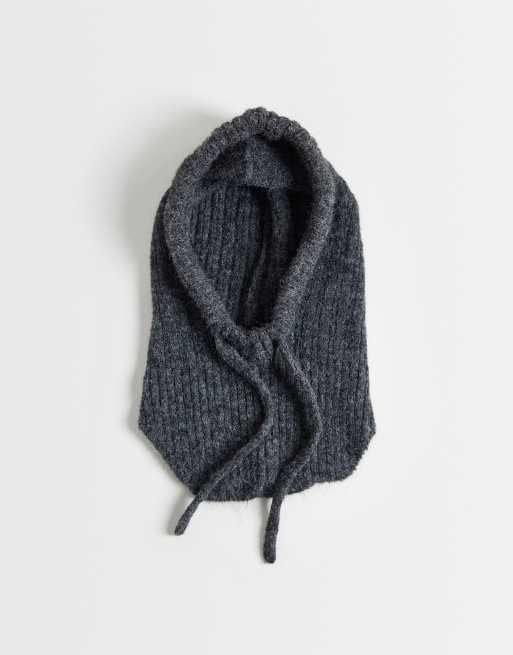 ASOS DESIGN cappuccio lavorato a maglia grigio antracite, 3 di 3