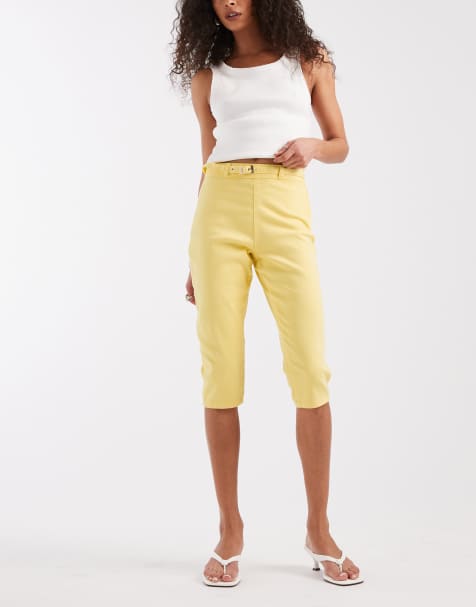 ASOS DESIGN – Capri-Jeans in zartem Gelb - view 1