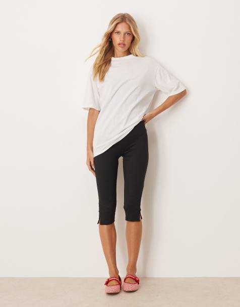 ASOS DESIGN capri jumpsuit with oversized t-shirt overlay in black and white - view 1