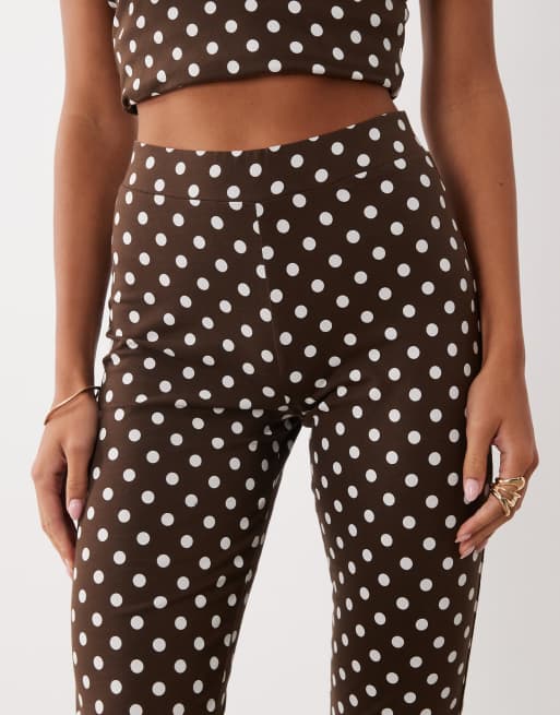 ASOS DESIGN capri legging co-ord met polkadot in chocoladebruin, 3 van 5