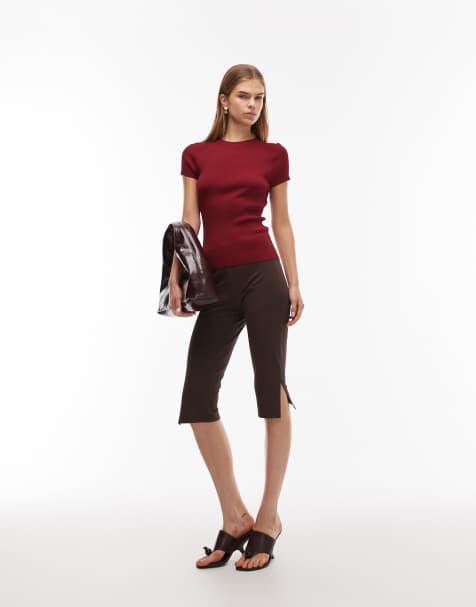 ASOS DESIGN capri legging in chocolate brown - view 1