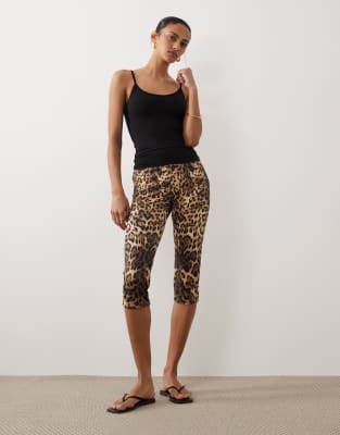 Asos Design Capri Leggings In Brown