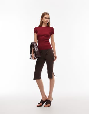 ASOS DESIGN - Capri-Leggings in Schokobraun-Brown