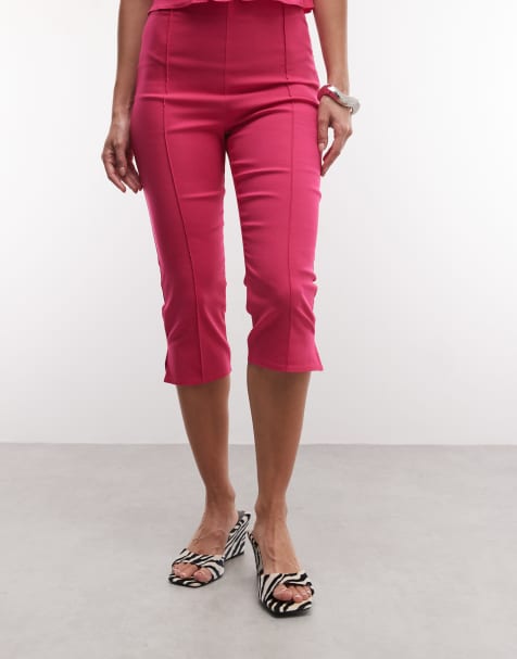 ASOS DESIGN capri pant and cap sleeve top in pink - view 1