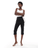 ASOS DESIGN sheer slouchy scarf detail asymmetric top in black