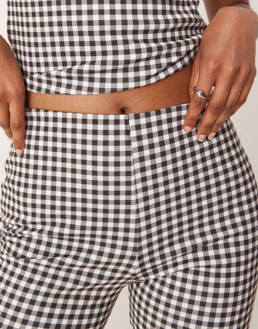 ASOS DESIGN capri pants with side slits in gingham print - part of a set