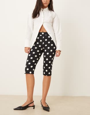 ASOS DESIGN ASOS DESIGN capri trousers in polka dot-Multi