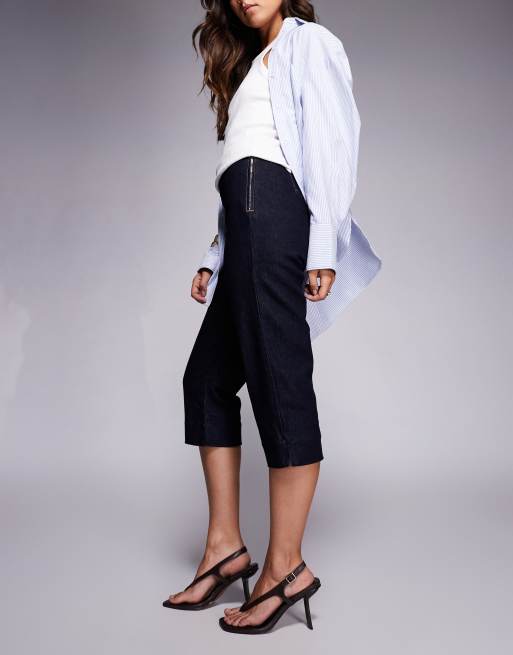 ASOS DESIGN - Capribroek van stretchdenim in effen zwart, 2 van 5