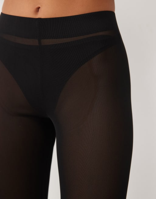 ASOS DESIGN Caprihose aus Mesh in Schwarz, 3 von 5
