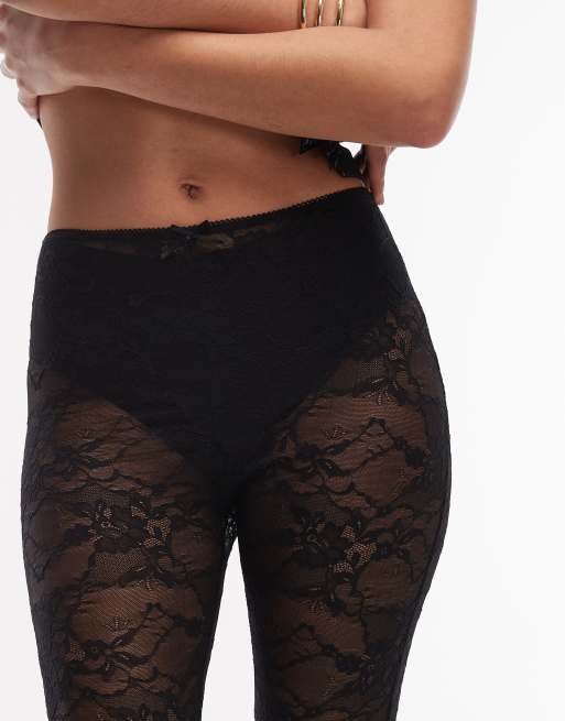 ASOS DESIGN – Caprihose aus Spitze in Schwarz, 4 von 5
