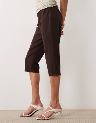 Caprihose in Braun mit Seitenschlitz Braun XS