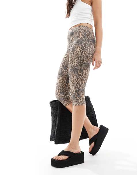 ASOS DESIGN – Caprihose mit Leopardenmuster - view 1