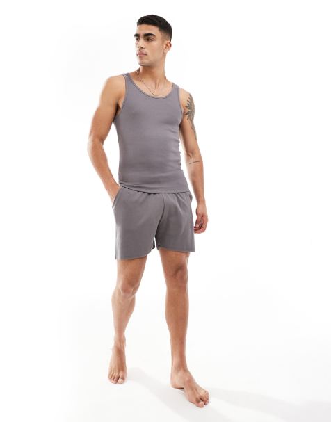 ASOS DESIGN – Capsule Collection – Grafitowe prążkowane szorty - view 1