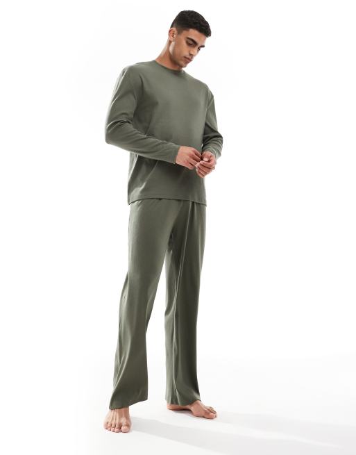 ASOS DESIGN - Capsule Collection - Langærmet og mørkegrøn T-shirt med ribber, 2 af 4
