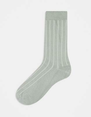 ASOS DESIGN ASOS DESIGN capsule collection rib sock in light green