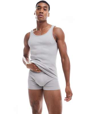 ASOS DESIGN capsule collection rib trunk in grey | ASOS
