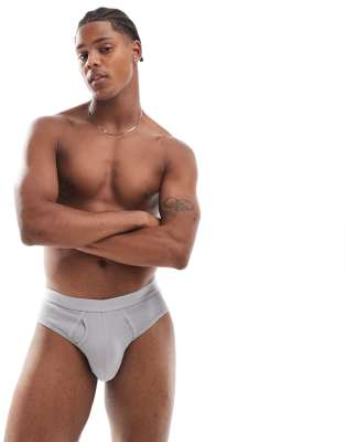 capsule collection ribbed briefs in gray