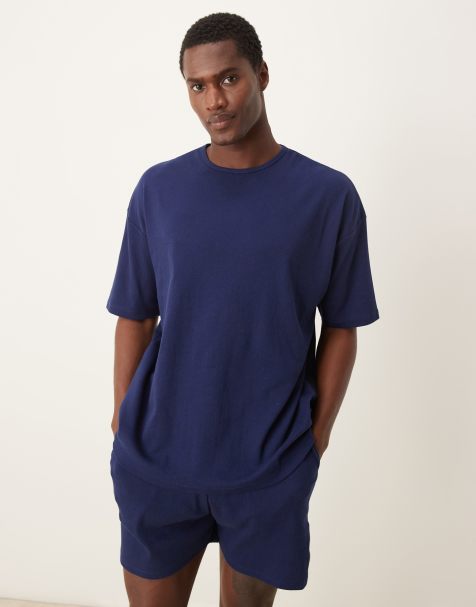 ASOS DESIGN - Capsule Collection - T-shirt oversize blu navy a coste - view 1