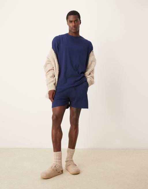 ASOS DESIGN - Capsule Collection - T-shirt oversize blu navy a coste, 3 di 4