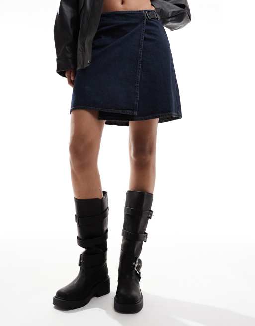 ASOS DESIGN - Captain - Sorte biker-knæstøvler med flere spænder, 4 af 4