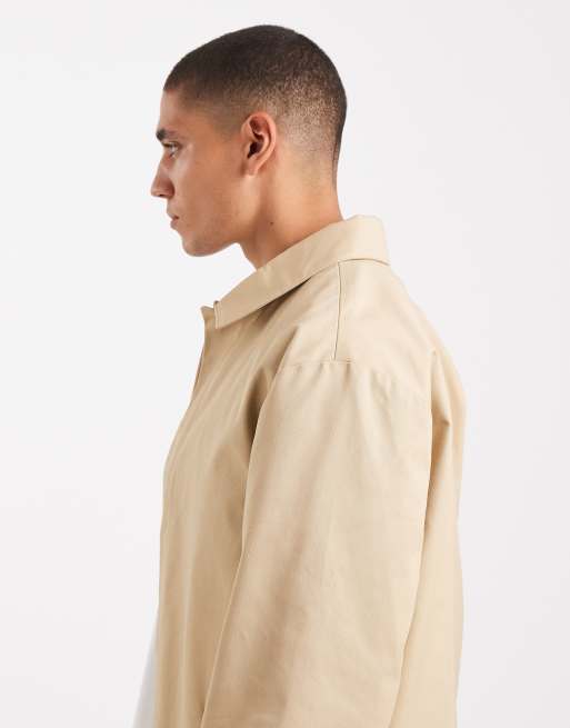 ASOS DESIGN car coat in stone, 4 of 5