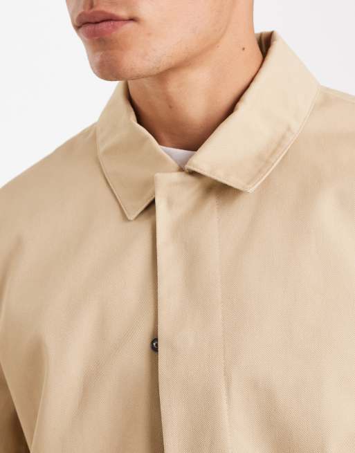 ASOS DESIGN car coat in stone, 5 of 5