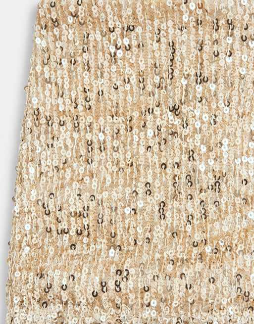 ASOS DESIGN caraco à col halter orné de sequins doré, 7 de 8
