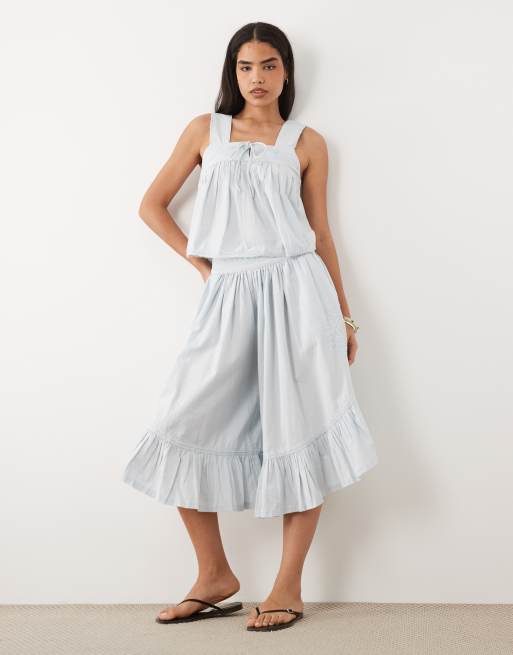 ASOS DESIGN - Caraco à découpes au crochet - Bleu, 2 de 4