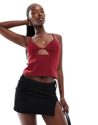 ASOS DESIGN - Caraco avec bonnets - Bordeaux 