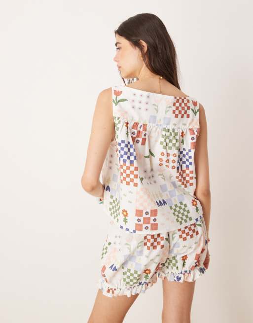 ASOS DESIGN - Caraco babydoll à imprimé mosaïque, 3 de 4