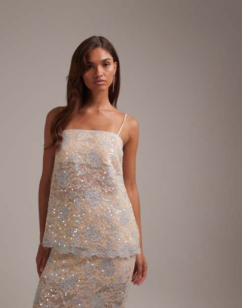 ASOS DESIGN - Caraco d'ensemble en dentelle ornementée - Ivoire - view 1