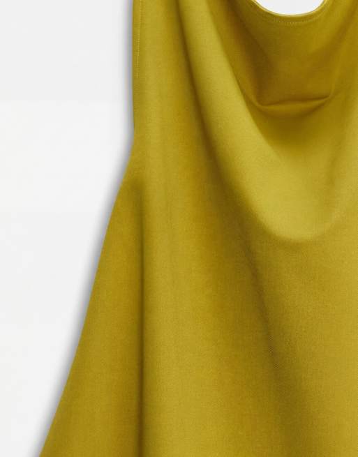 ASOS DESIGN - Caraco d'ensemble long et moulant en sergé avec ourlet asymétrique - Vert, 8 de 8