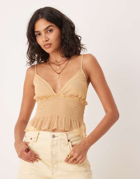ASOS DESIGN - Caraco froncé à basque en plumetis - Écru - view 1