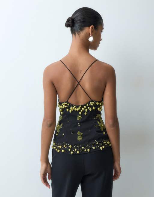 ASOS DESIGN caraco orné de perles noir, 4 de 4